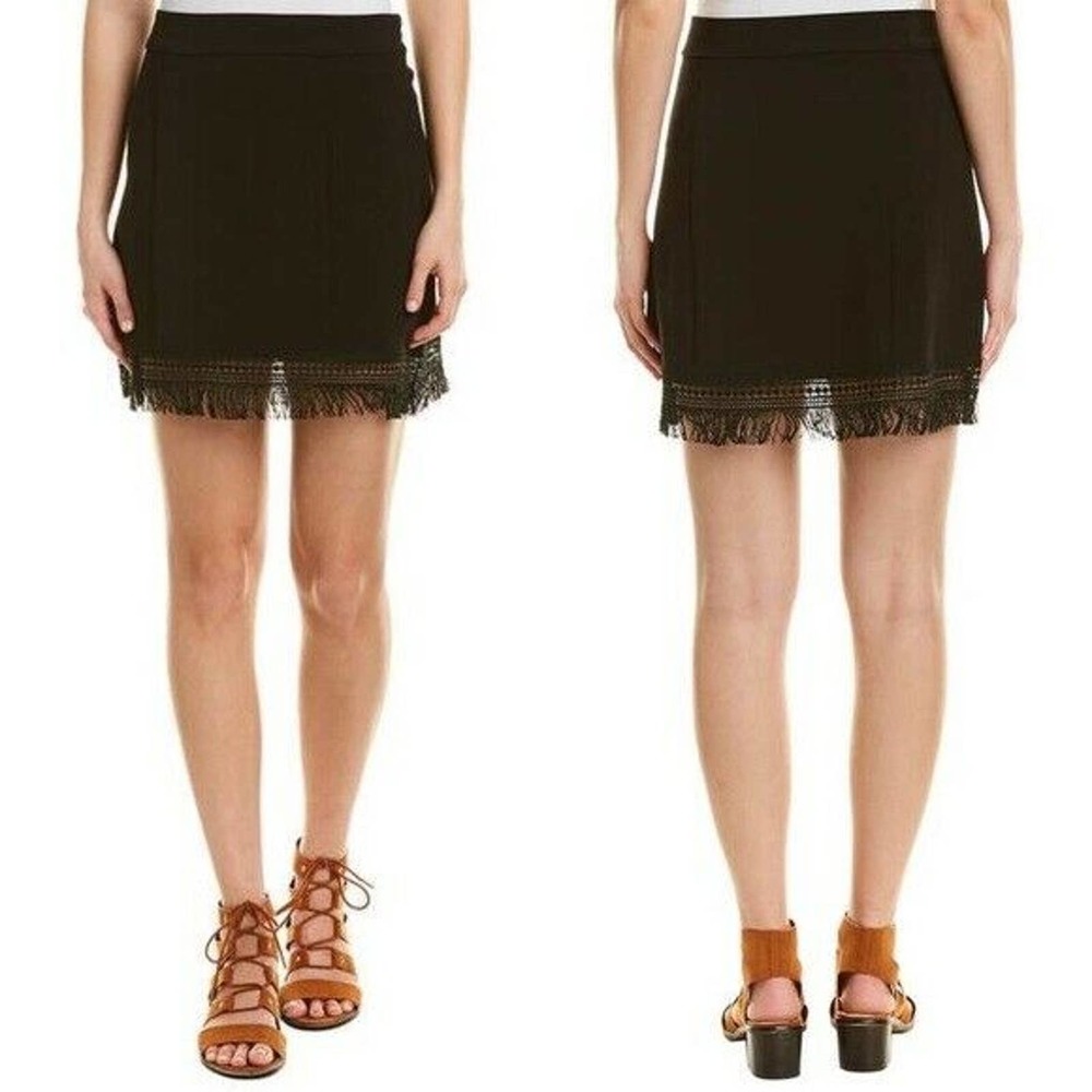 Cupcakes Cashmere Emelyn Skirt 4 Black Mini Fringe